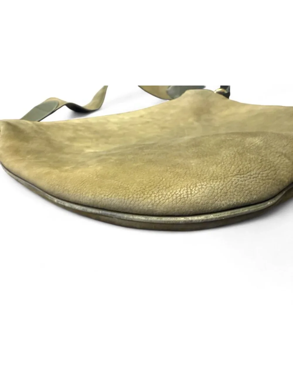 Gucci Vintage 80s Leather Nubuck Suede Half Moon Shoulder Bag
